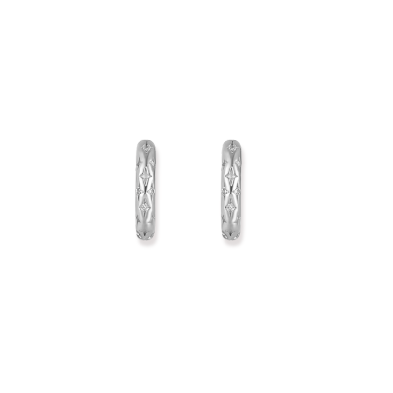 Minis-créoles oxydes étoiles argent 925 - 12mm