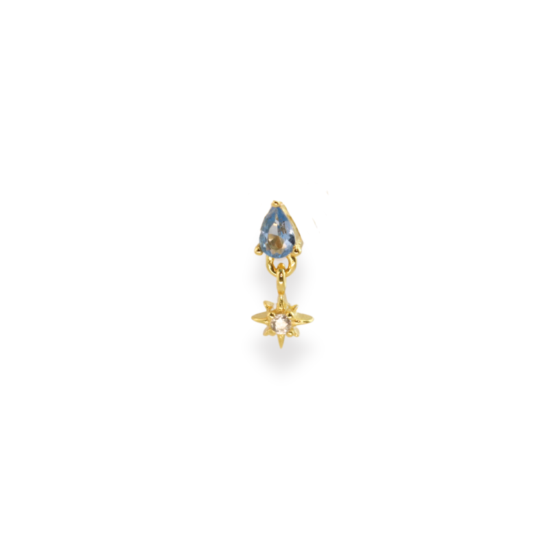 Composition trio bleu - Argent 925 doré