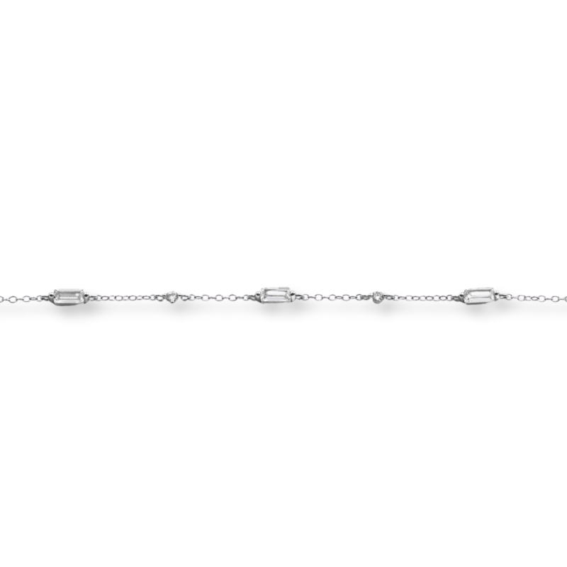 Bracelet enfilades oxydes rectangles - argent 925