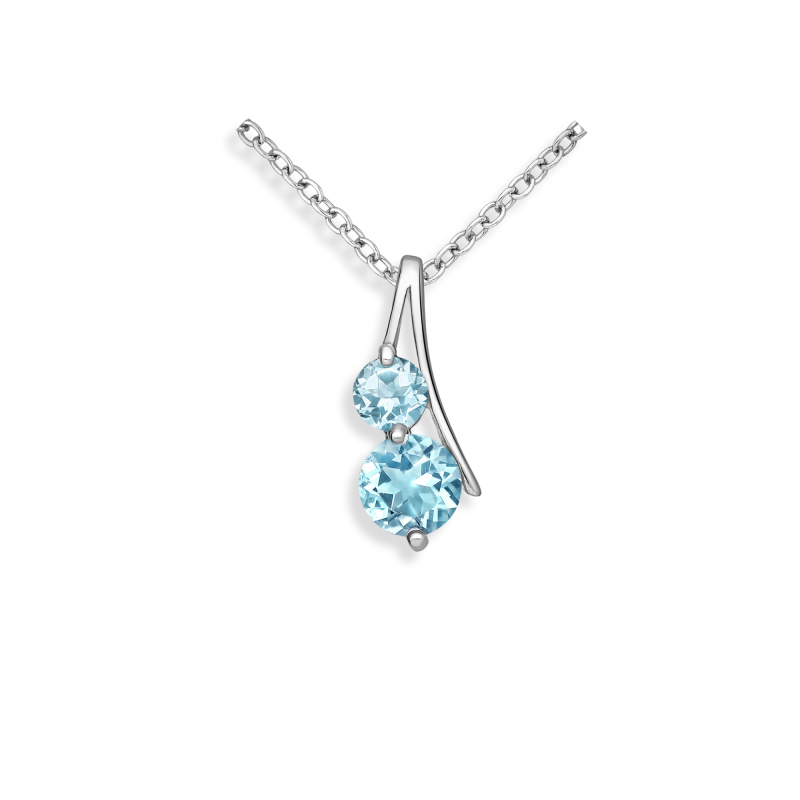 Pendentif topaze - Argent 925 rhodié