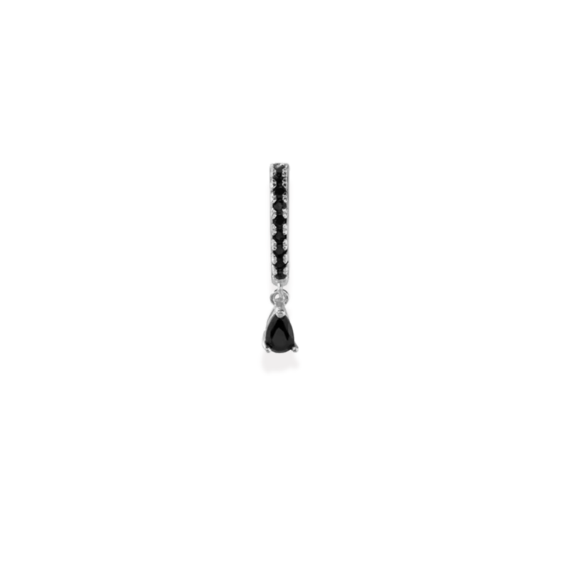 Mini-créole argent 11 mm et oxydes noirs - unité