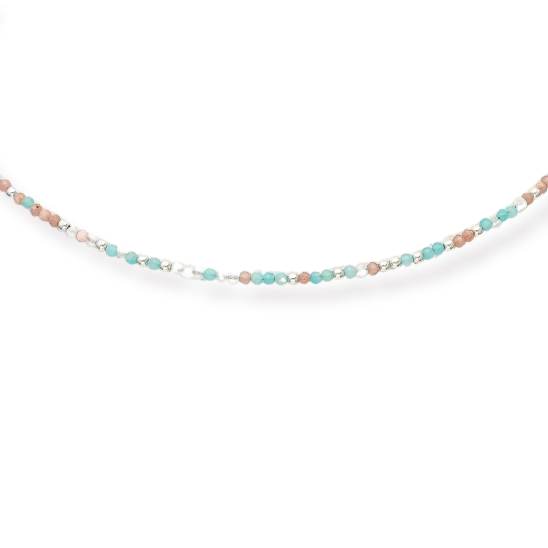 Collier pierres pastelles