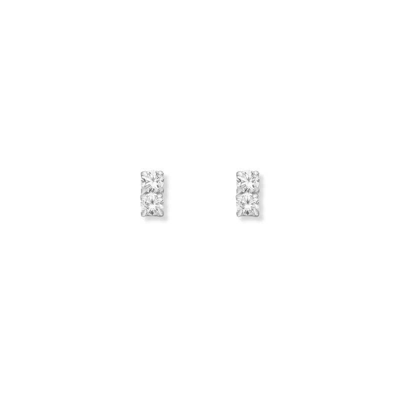 Puces double strass - argent 925