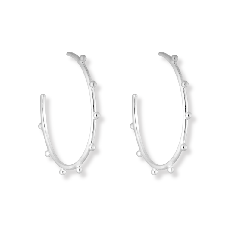 Créoles 35mm sphères - argent 925