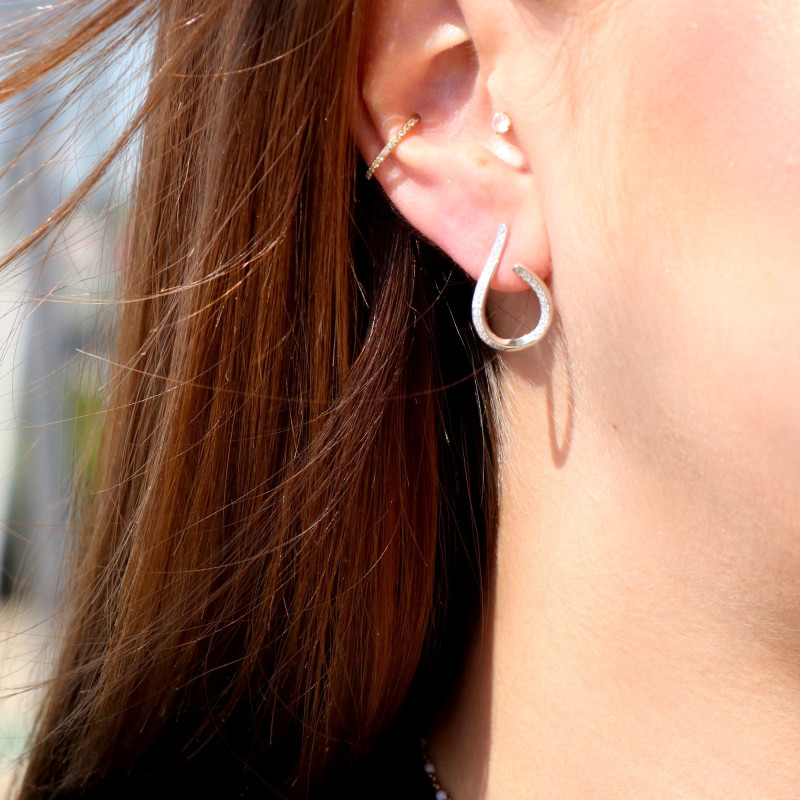 Boucles gouttes zirconium - argent 925