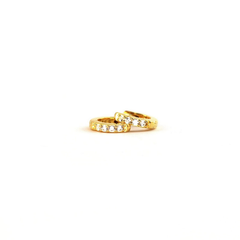 Minis-créoles argent doré oxydes 9.5mm