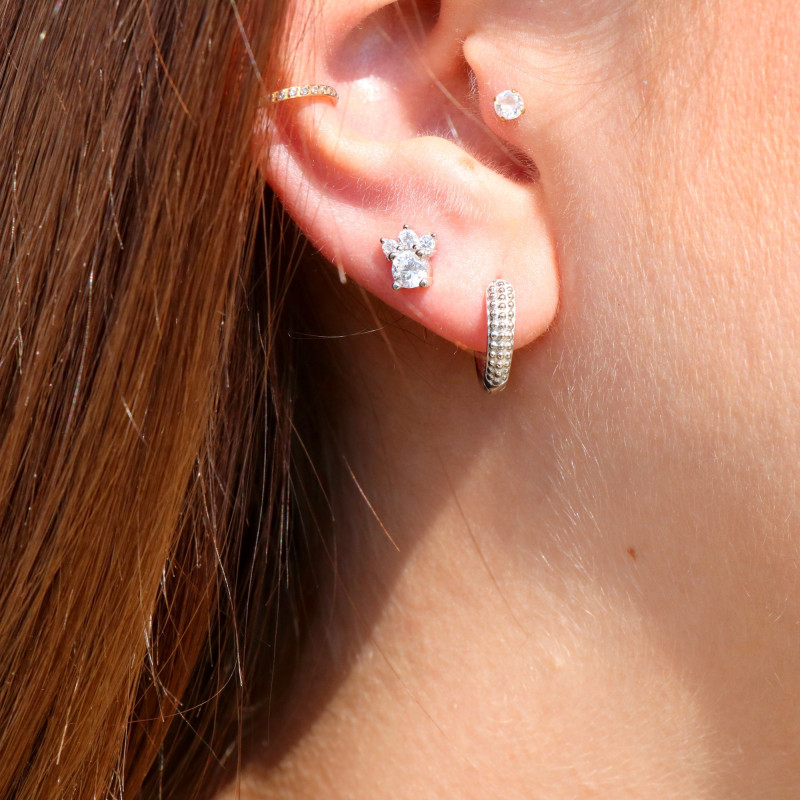 Puces mini couronnes oxydes argent925