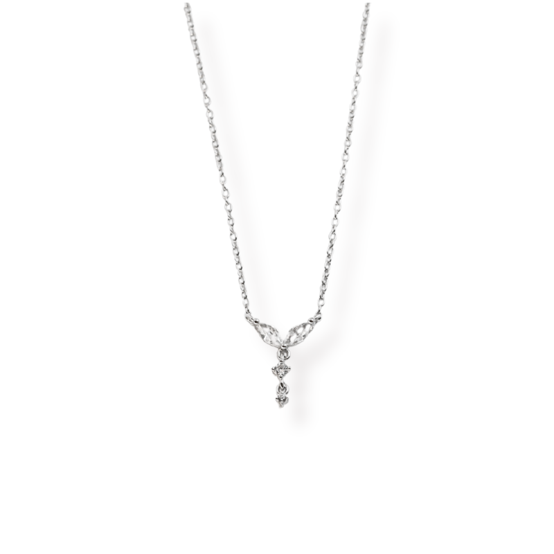 Collier pétales oxydes argent 925