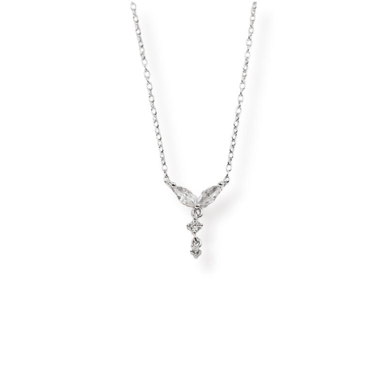 Collier pétales oxydes argent 925