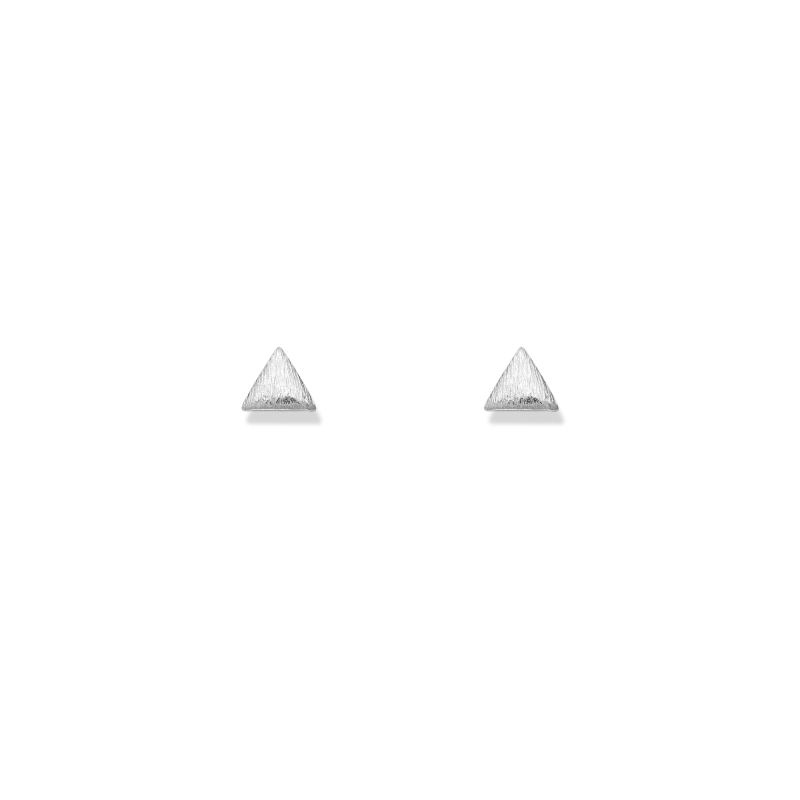 Puces triangle 7mm argent brossé