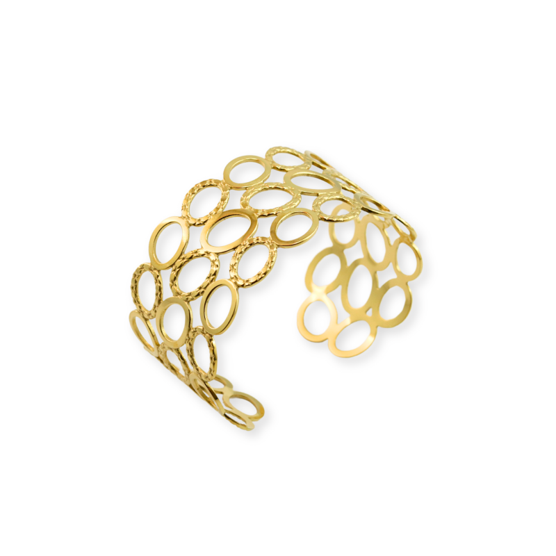 Manchette ovales design - acier doré