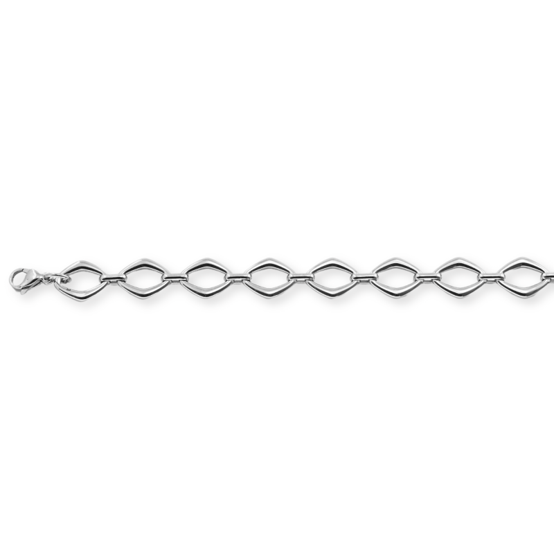 Bracelet losanges ouvert acier inox