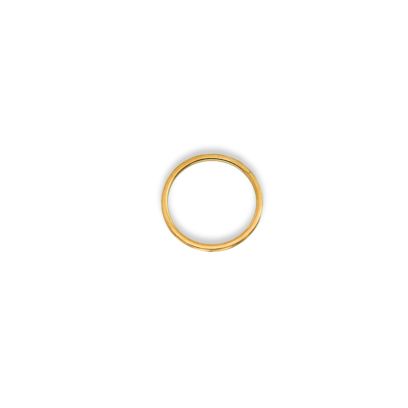 Bague fine facette acier doré