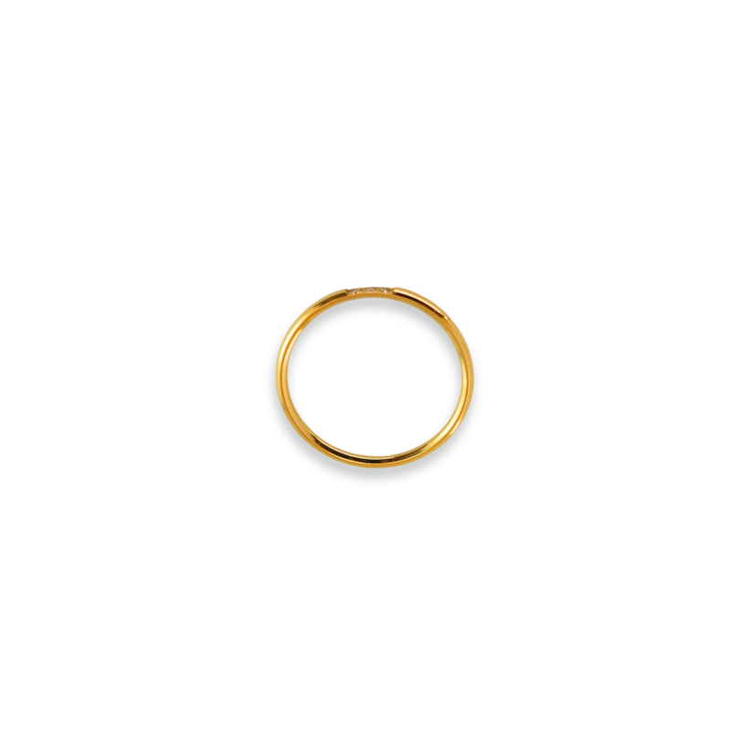 Bague fine 3 oxydes acier doré