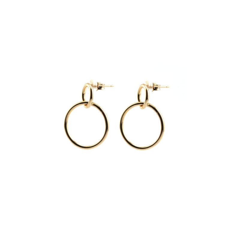 Boucles clous 2 ronds Pl Or