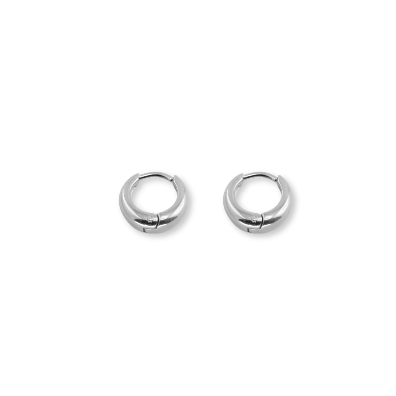 Mini créoles bombées acier inox - 11mm