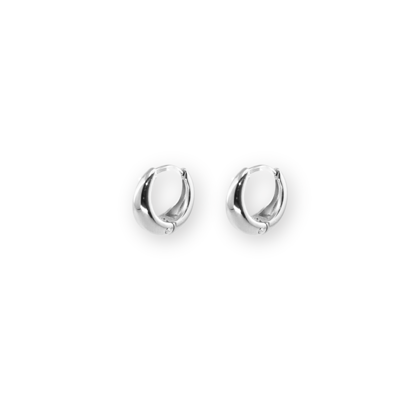 Mini créoles bombées acier inox - 11mm