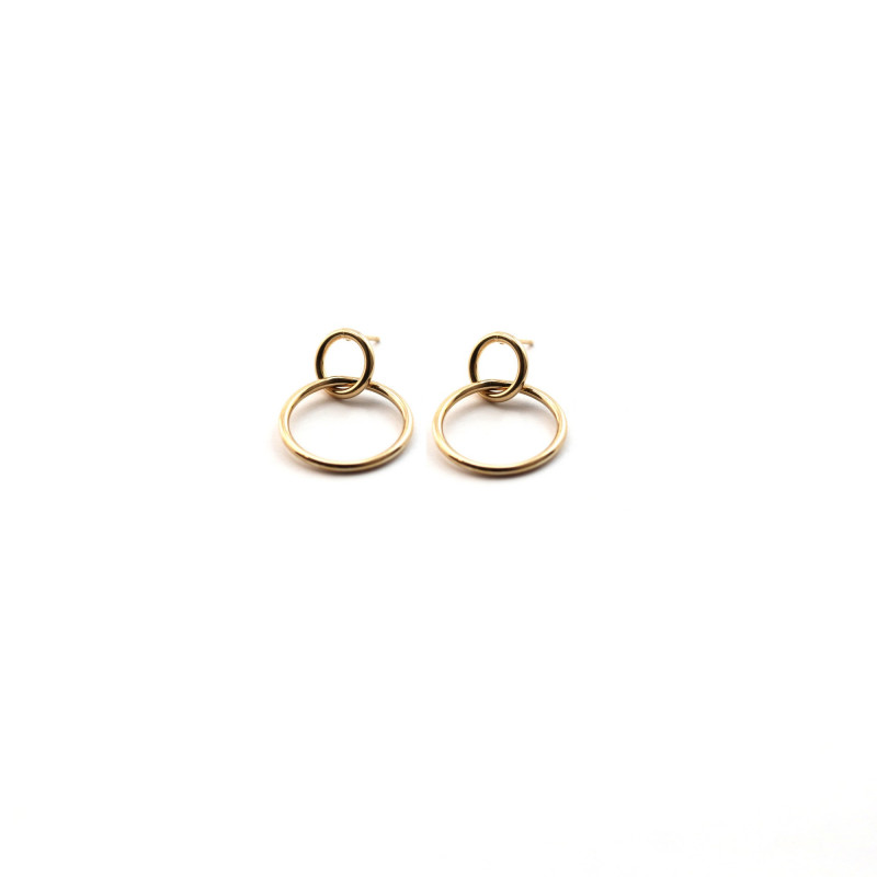 Boucles clous 2 ronds Pl Or