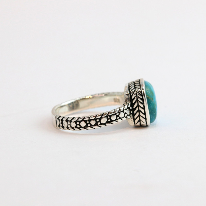 Bague amérindienne carrée turquoise
