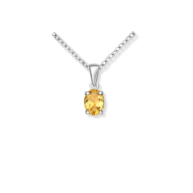 Pendentif citrine sur chaîne
