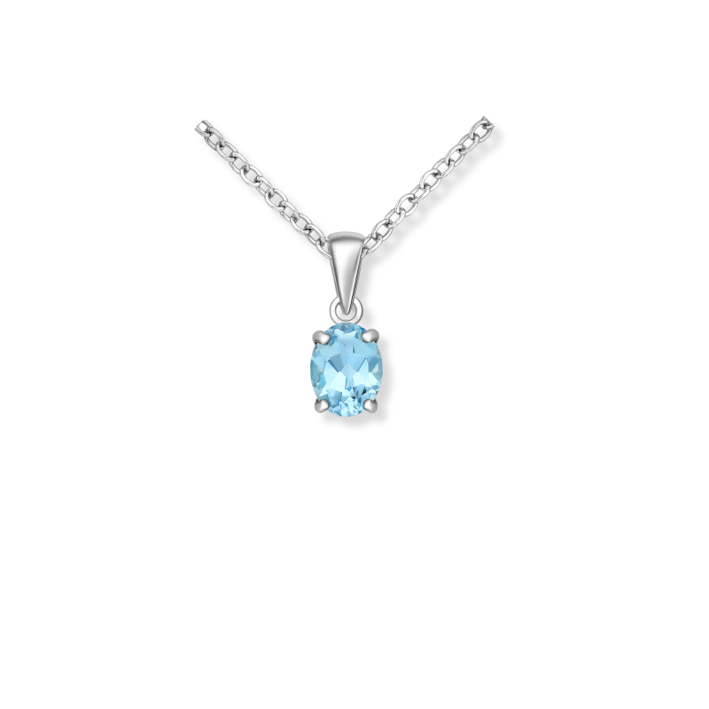 Pendentif argent topaze sur chaîne