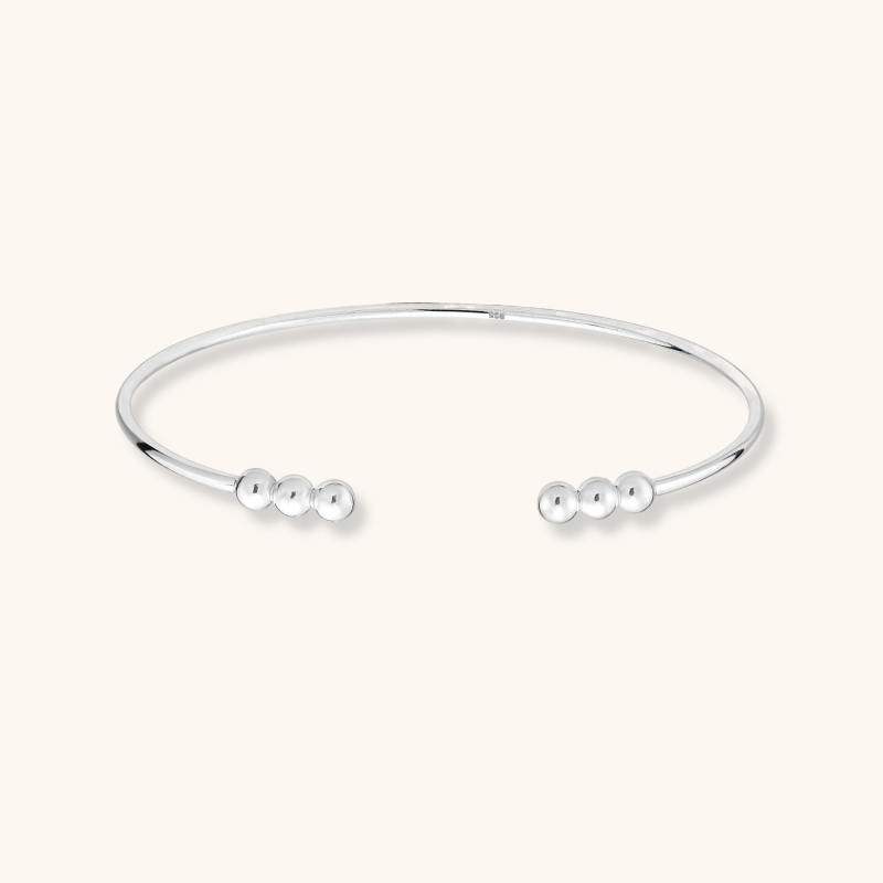 Bracelet jonc argent 3 sphères