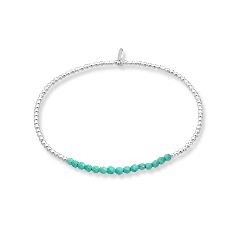 Bracelet perles argent et turquoise