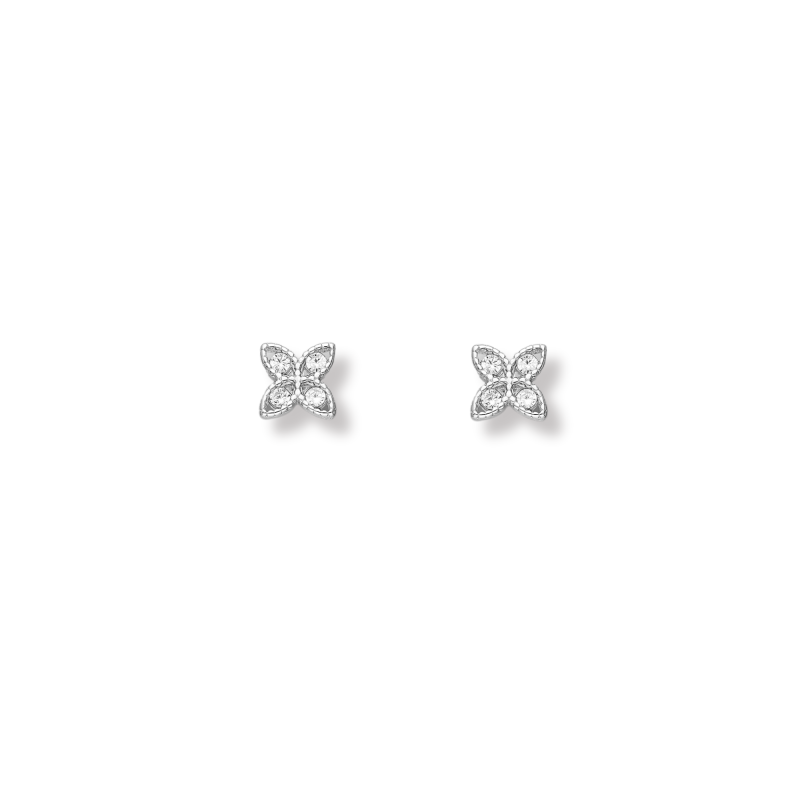 Puces fleurs porte bonheur - Argent 925