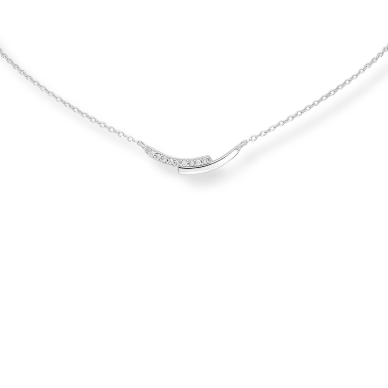 Collier deux arcs argent et zircons