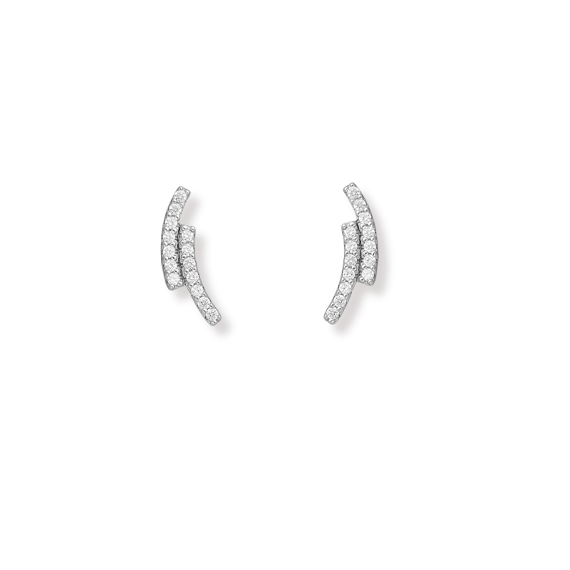 Clous double arc zirconium - Argent 925