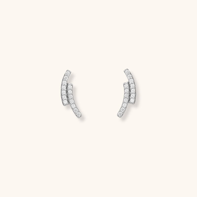 Clous double arc zirconium - Argent 925