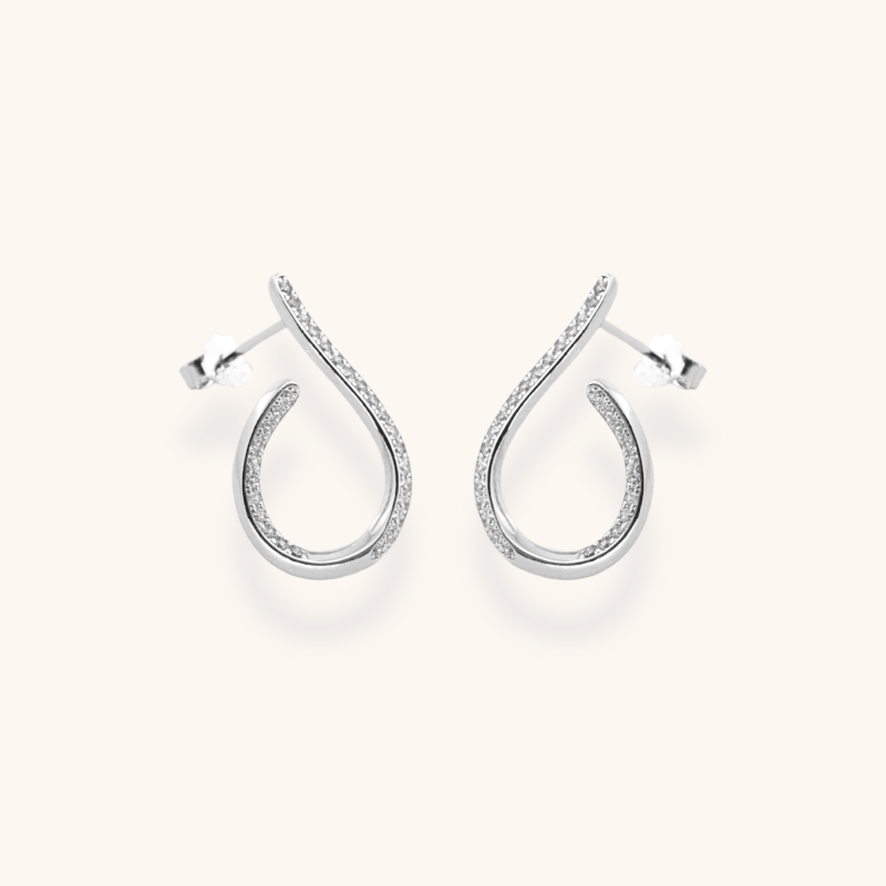 Boucles gouttes zirconium - argent 925