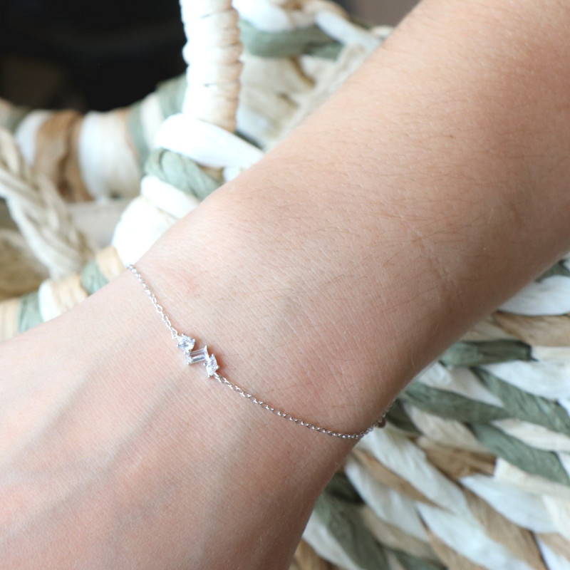 Bracelet enfilades trois oxydes - argent 925