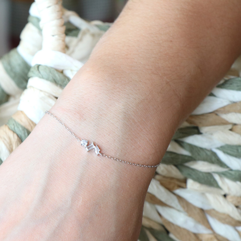 Bracelet enfilades trois oxydes - argent 925