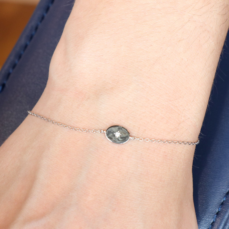 Bracelet ovale OZ étoile - argent 925