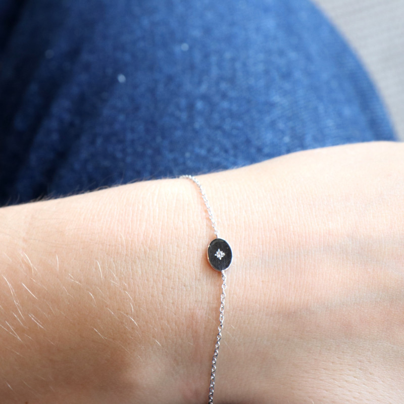 Bracelet ovale OZ étoile - argent 925