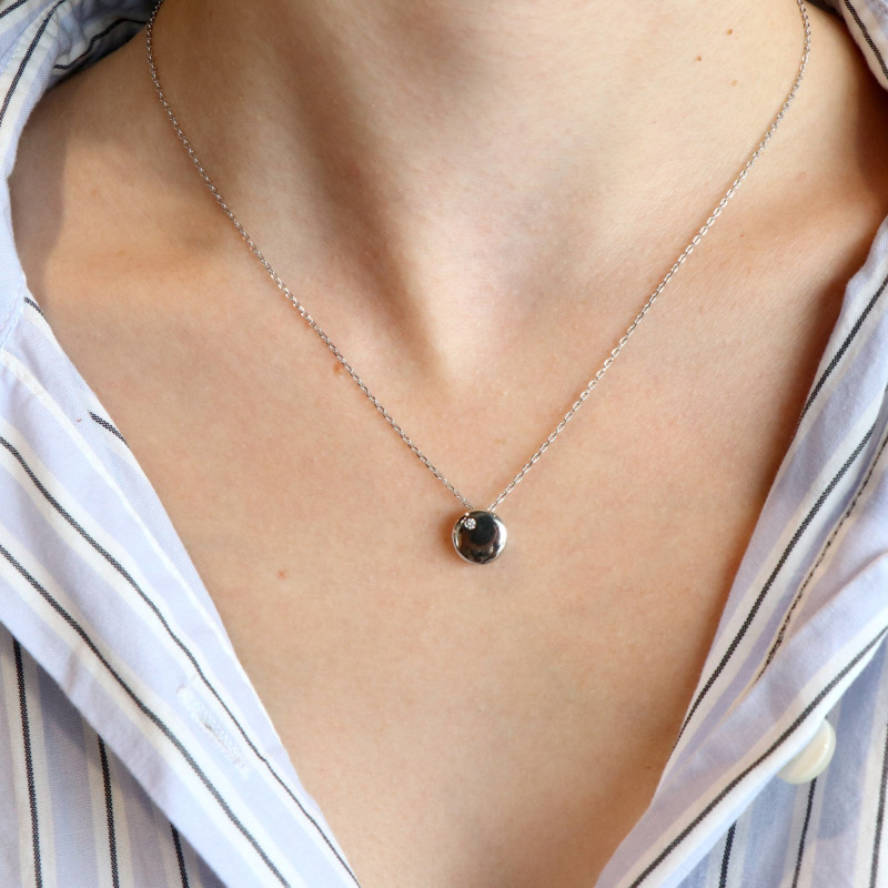 Pendentif rond oxyde zirconium