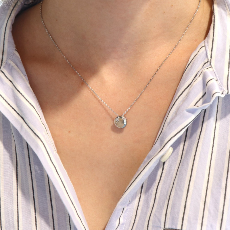 Pendentif rond oxyde zirconium