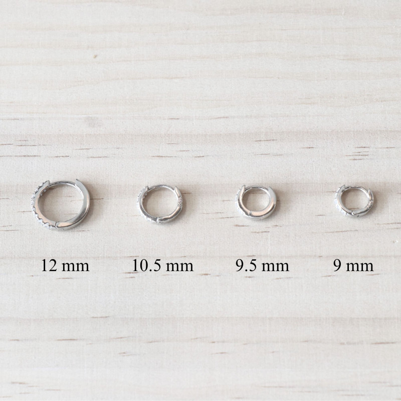 Minis-créoles argent 925 oxydes 9.5mm