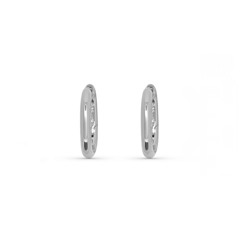 Mini-créoles rectangle argent