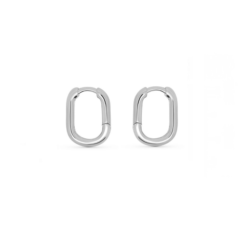 Mini-créoles rectangle argent