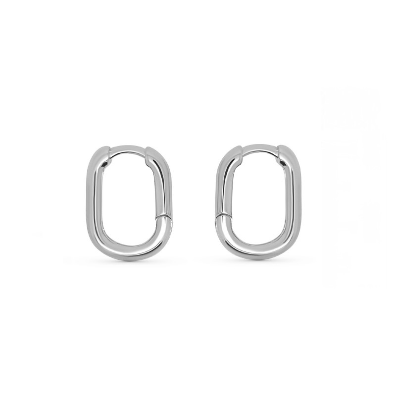 Mini-créoles rectangle argent