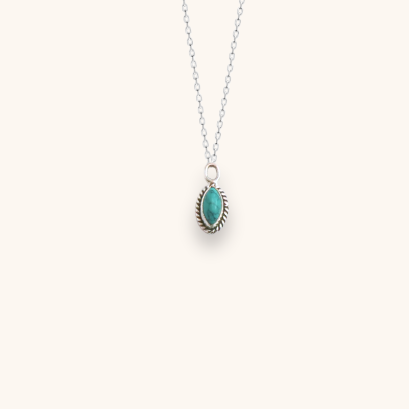 Pendentif turquoise ethnique - Argent