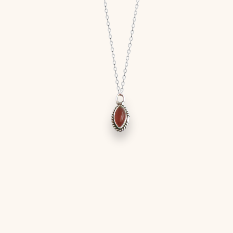 Pendentif cornaline ethnique - Argent