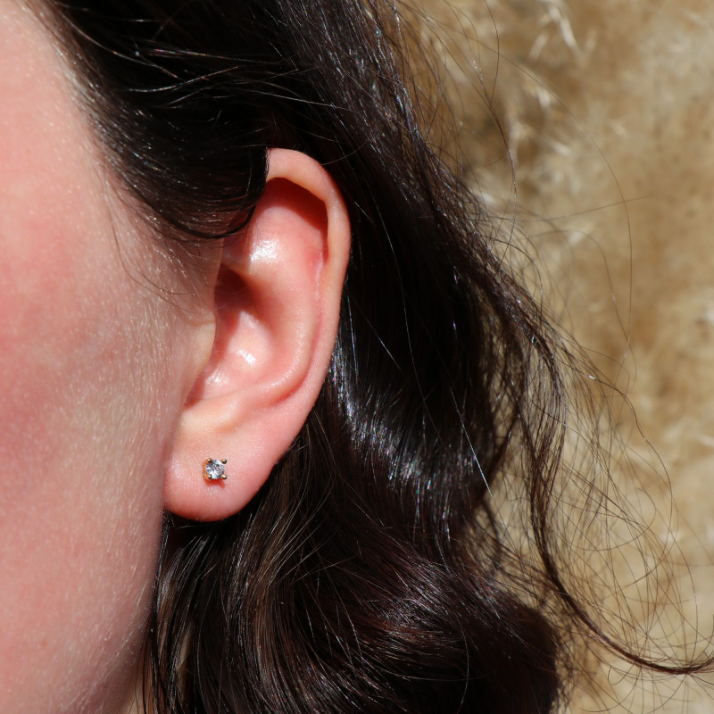 Puces d'oreilles Oz 3mm - Plaqué Or