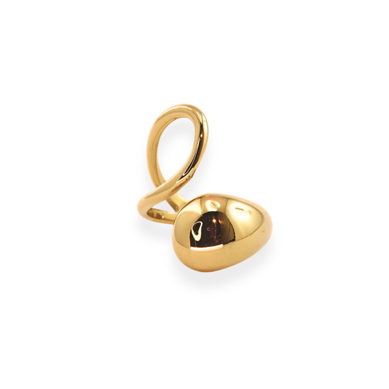 Bague croisée design acier doré