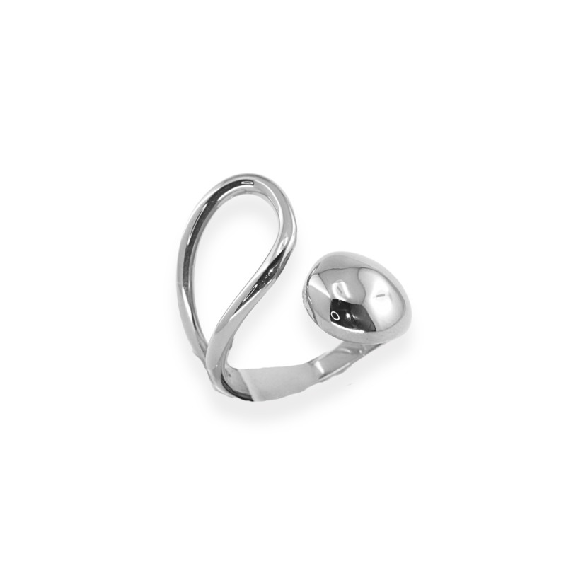 Bague croisée design acier