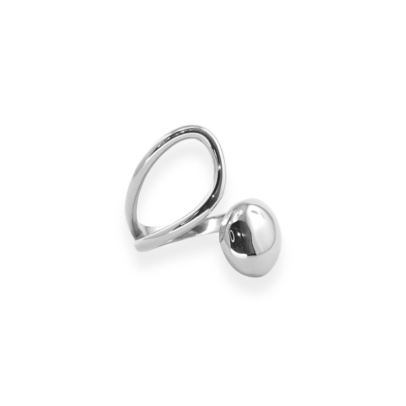 Bague croisée design acier