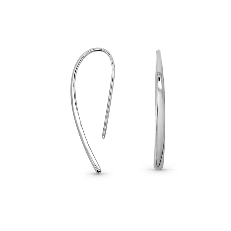 Boucles d'oreilles rigides design - Argent rhodié