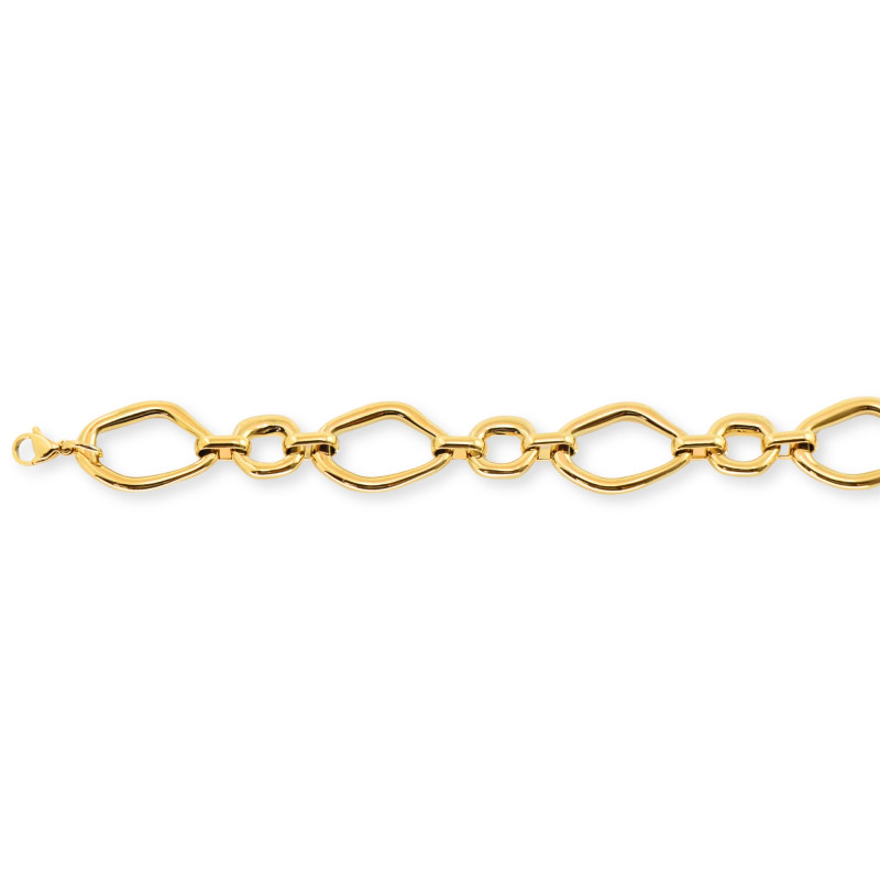 Bracelet maille géométrique acier doré
